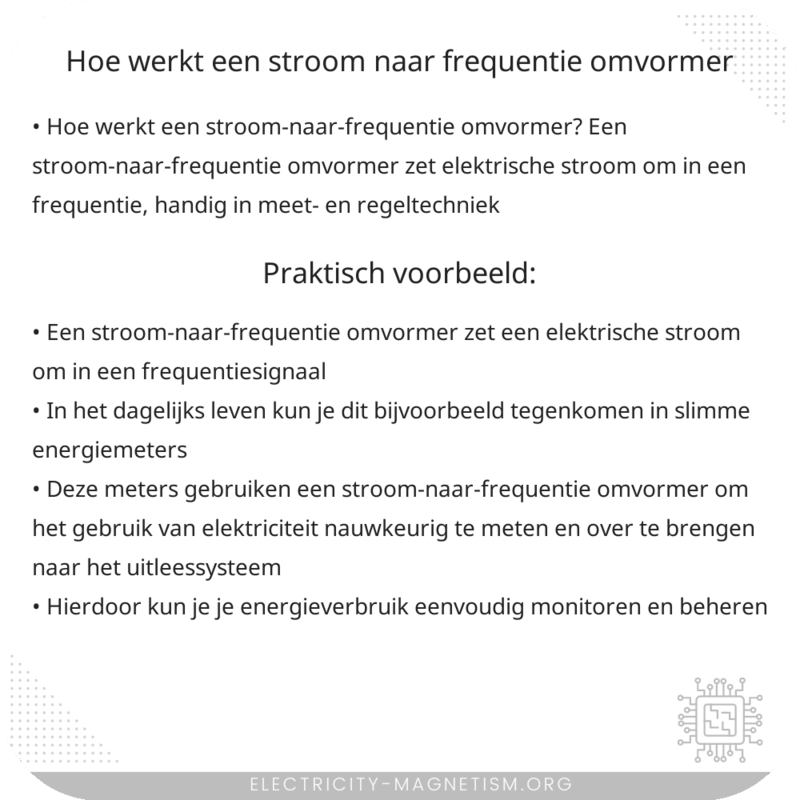 Hoe werkt een stroom-naar-frequentie omvormer?