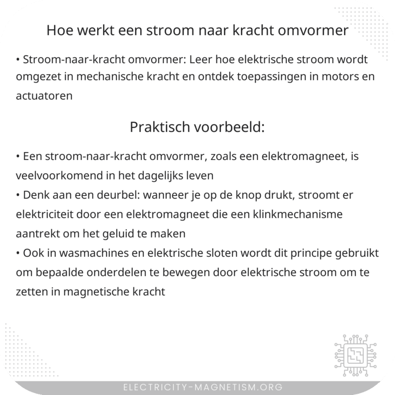 Hoe werkt een stroom-naar-kracht omvormer?