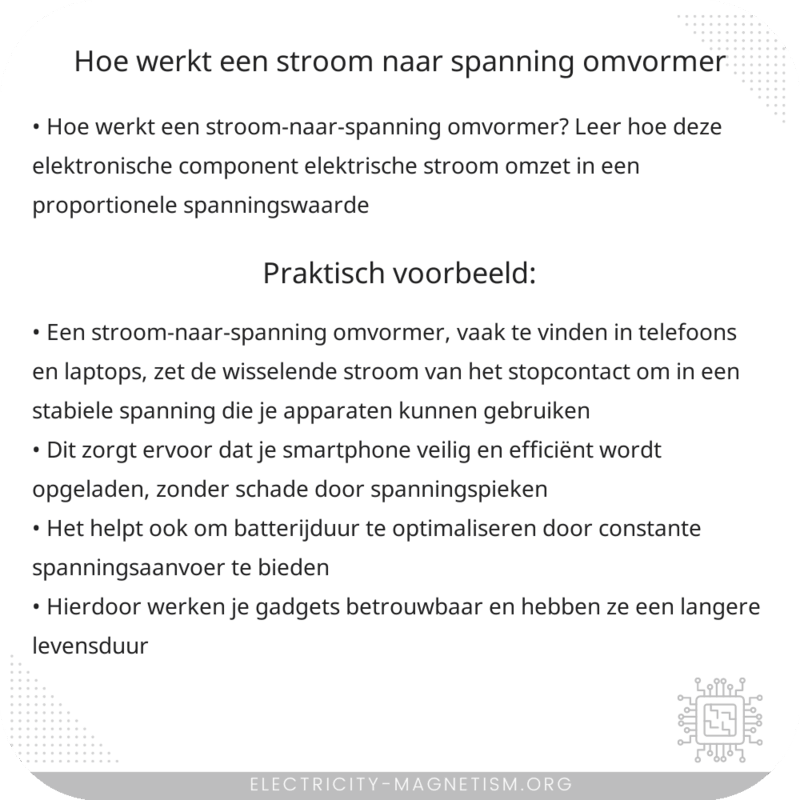 Hoe werkt een stroom-naar-spanning omvormer?