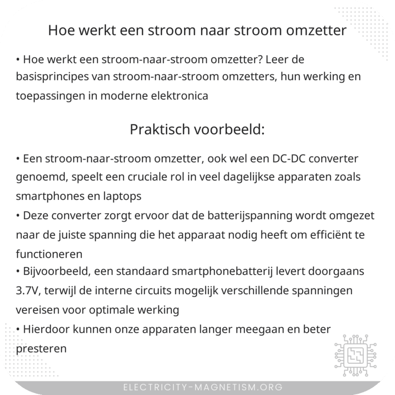 Hoe werkt een stroom-naar-stroom omzetter?