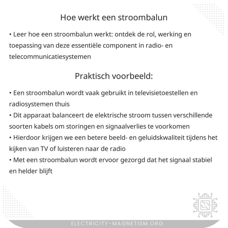 Hoe werkt een stroombalun?