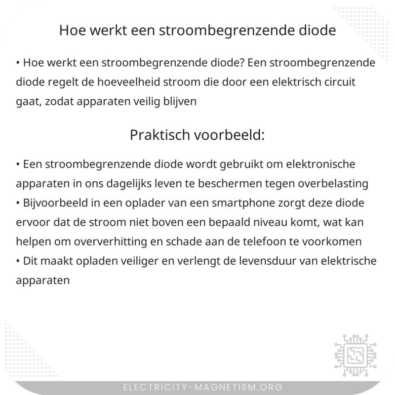 Hoe werkt een stroombegrenzende diode?