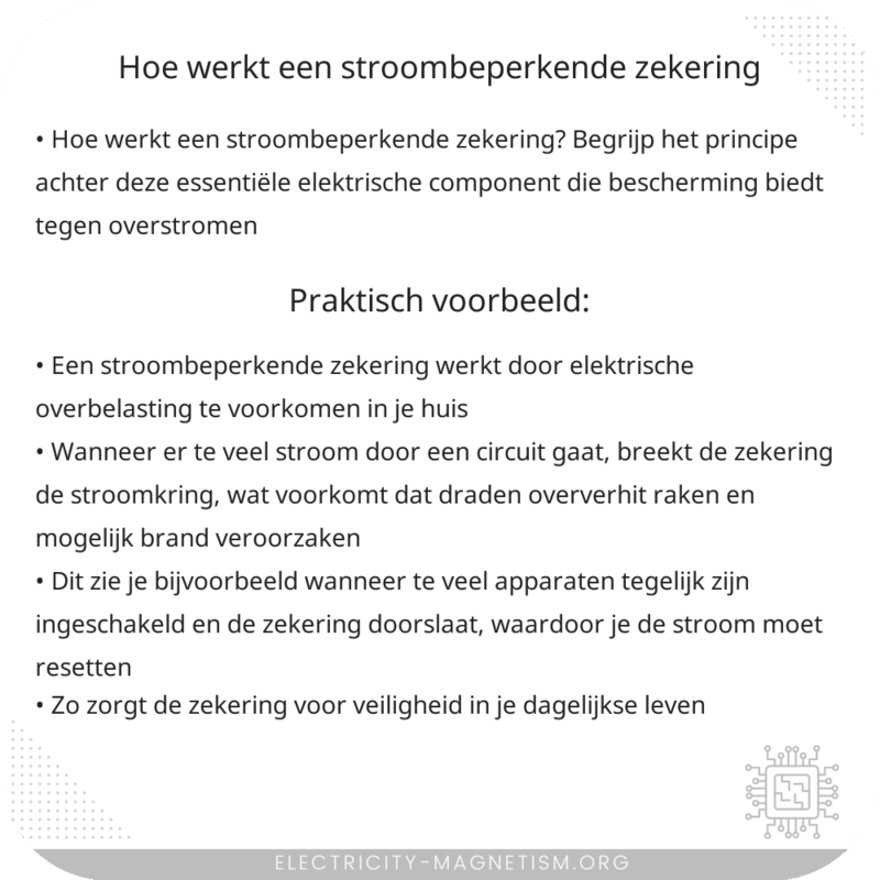 Hoe werkt een stroombeperkende zekering?