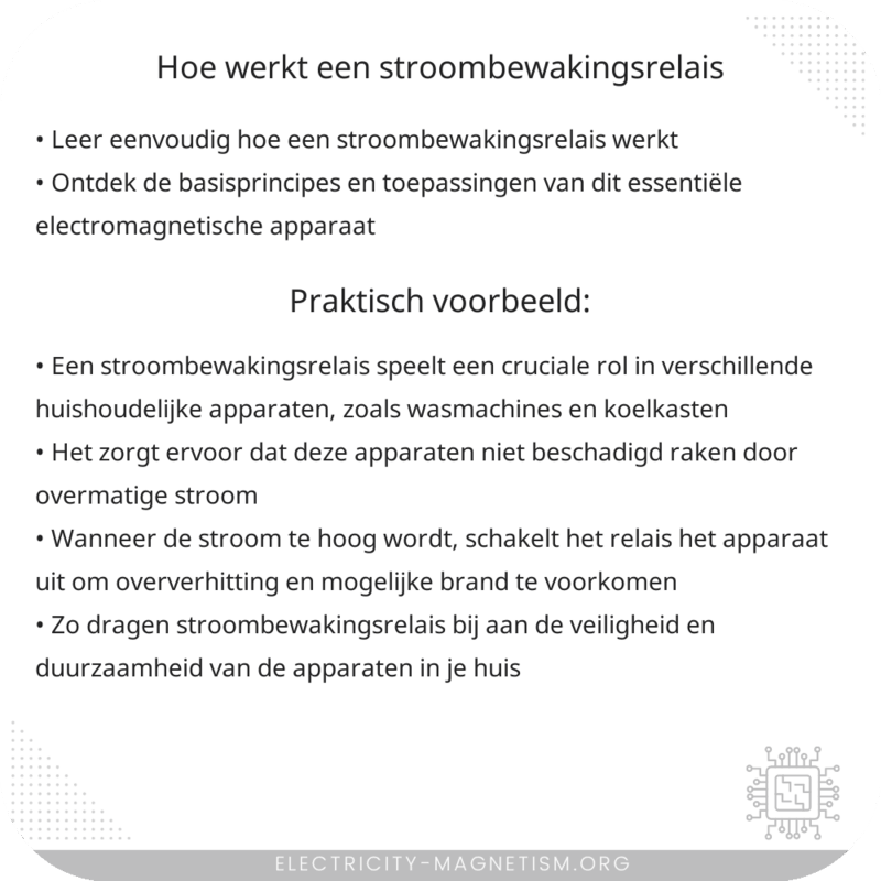 Hoe werkt een stroombewakingsrelais?
