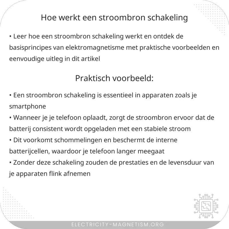 Hoe werkt een stroombron schakeling?