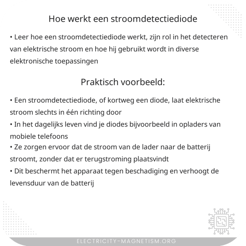 Hoe werkt een stroomdetectiediode?