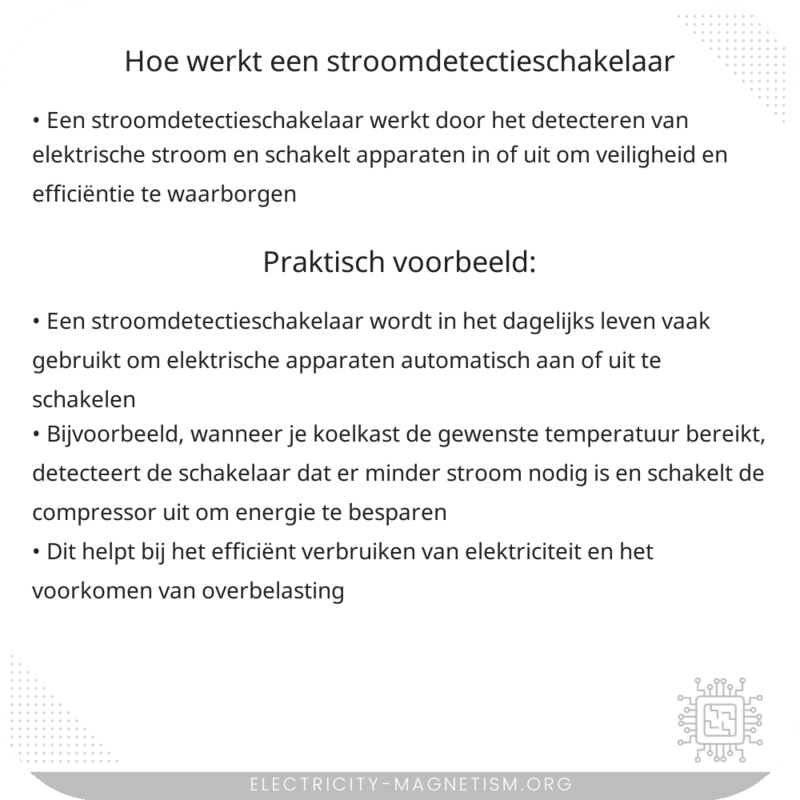 Hoe werkt een stroomdetectieschakelaar?