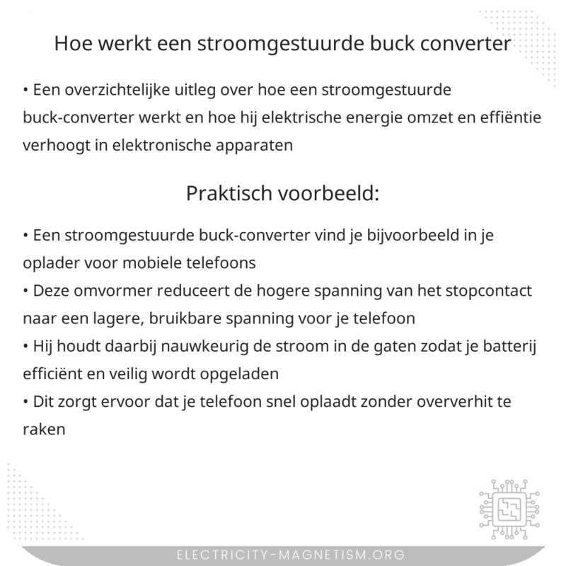 Hoe werkt een stroomgestuurde buck-converter?