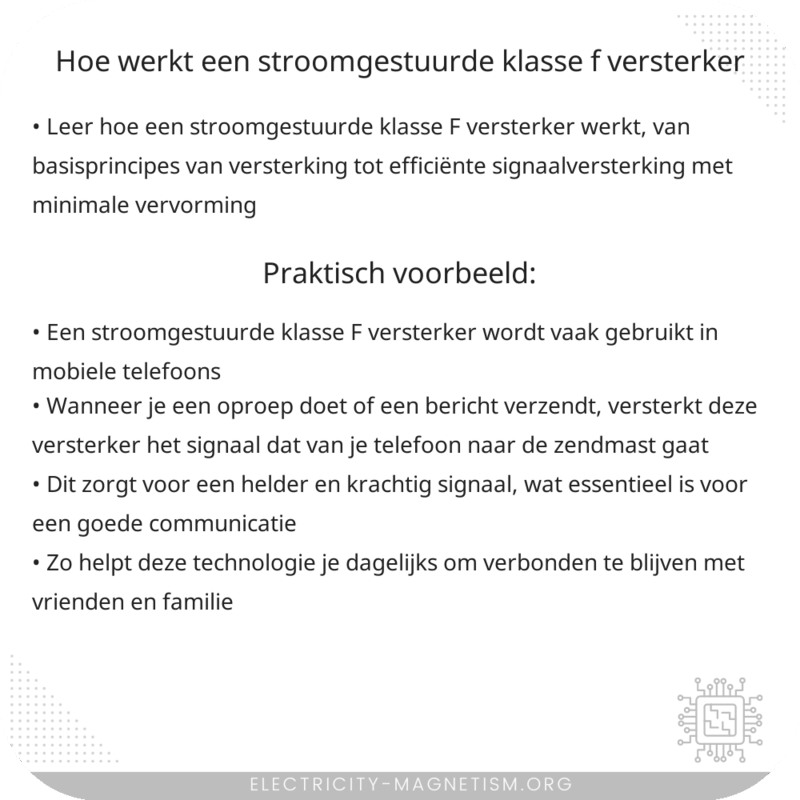Hoe werkt een stroomgestuurde klasse F versterker?