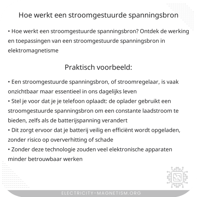 Hoe werkt een stroomgestuurde spanningsbron?