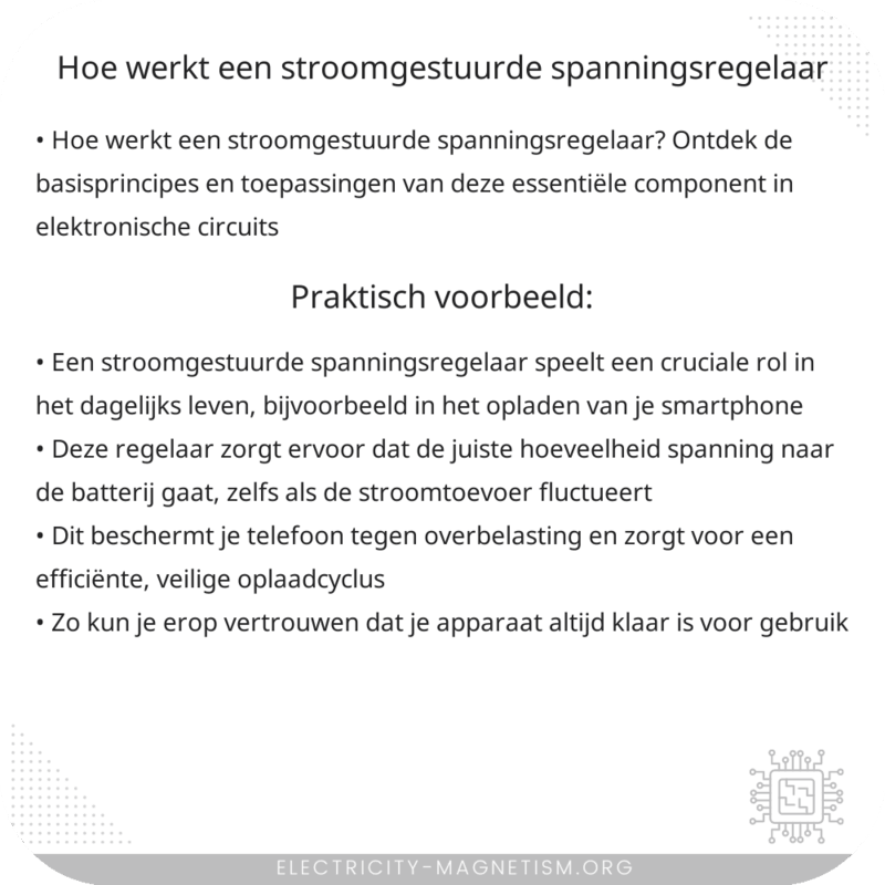 Hoe werkt een stroomgestuurde spanningsregelaar?