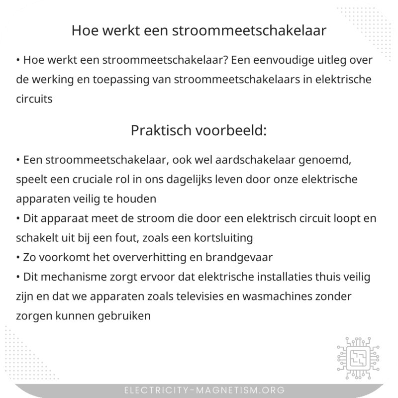 Hoe werkt een stroommeetschakelaar?