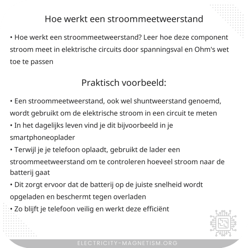 Hoe werkt een stroommeetweerstand?