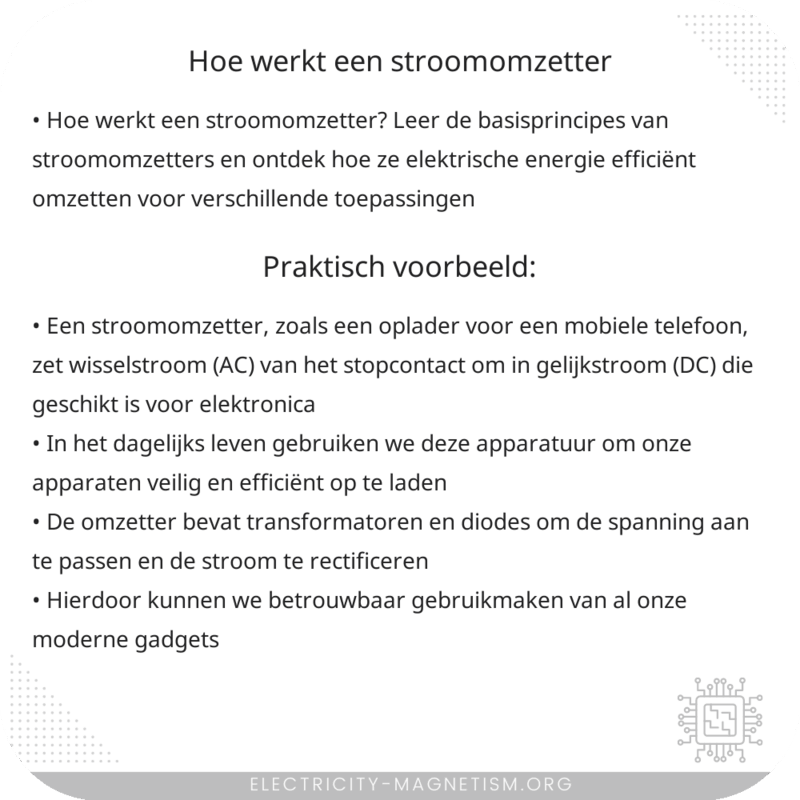 Hoe werkt een stroomomzetter?
