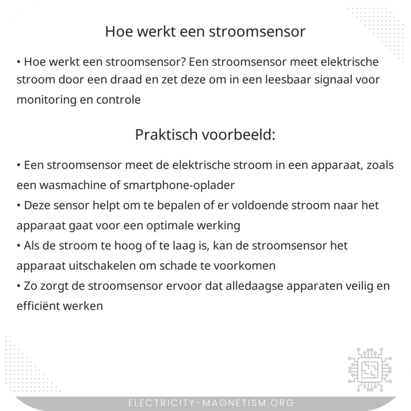 Hoe werkt een stroomsensor?