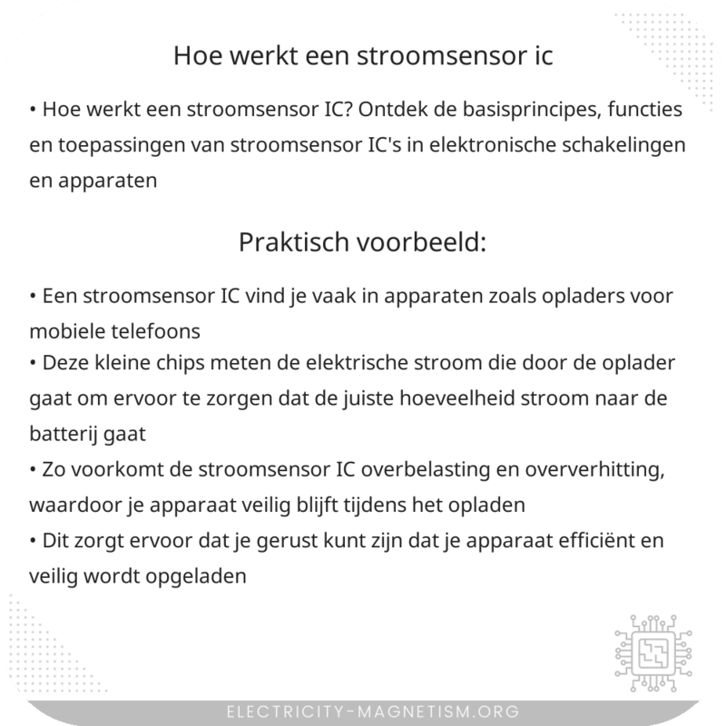 Hoe werkt een stroomsensor IC?