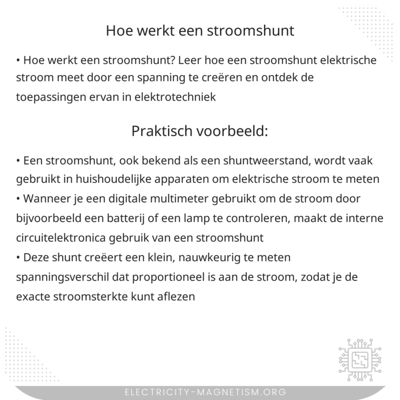 Hoe werkt een stroomshunt?