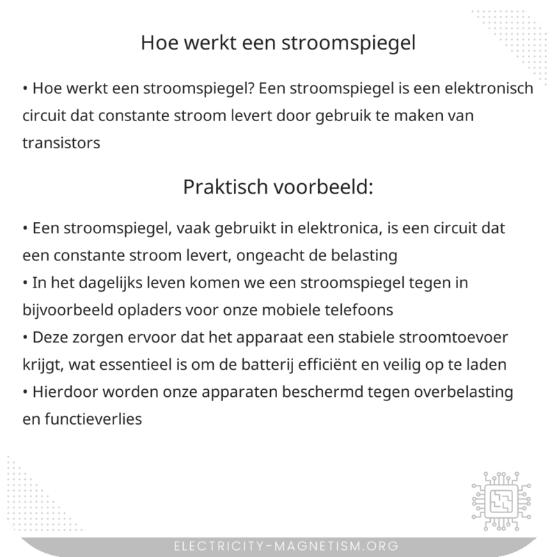 Hoe werkt een stroomspiegel?
