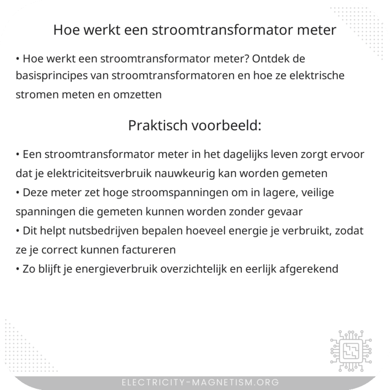 Hoe werkt een stroomtransformator meter?