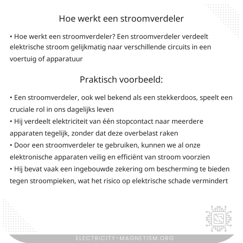 Hoe werkt een stroomverdeler?