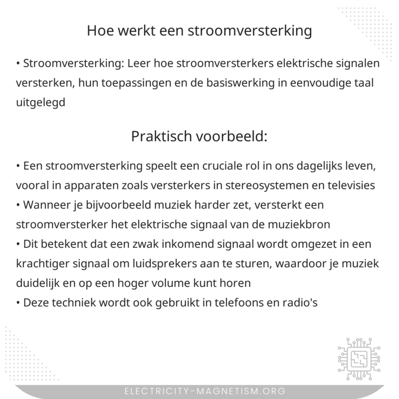 Hoe werkt een stroomversterking?