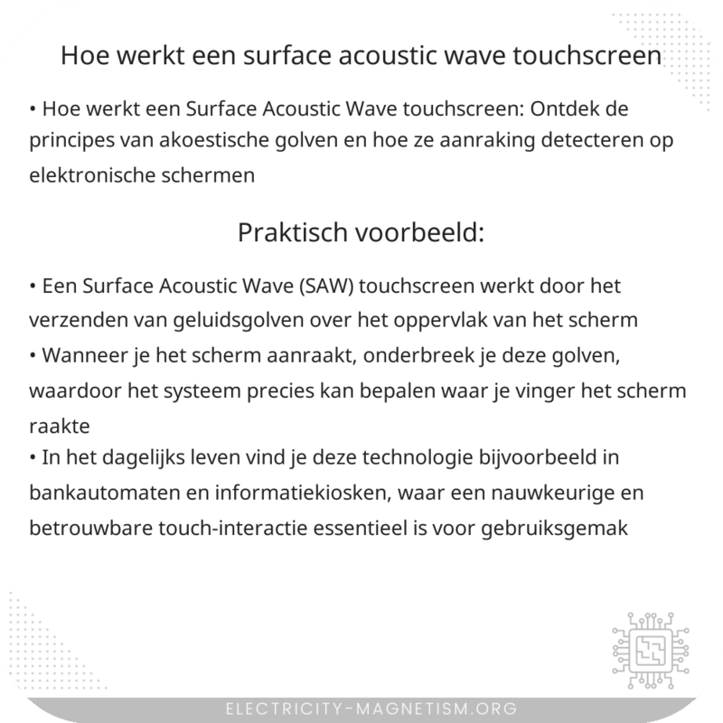 Hoe werkt een Surface Acoustic Wave touchscreen?