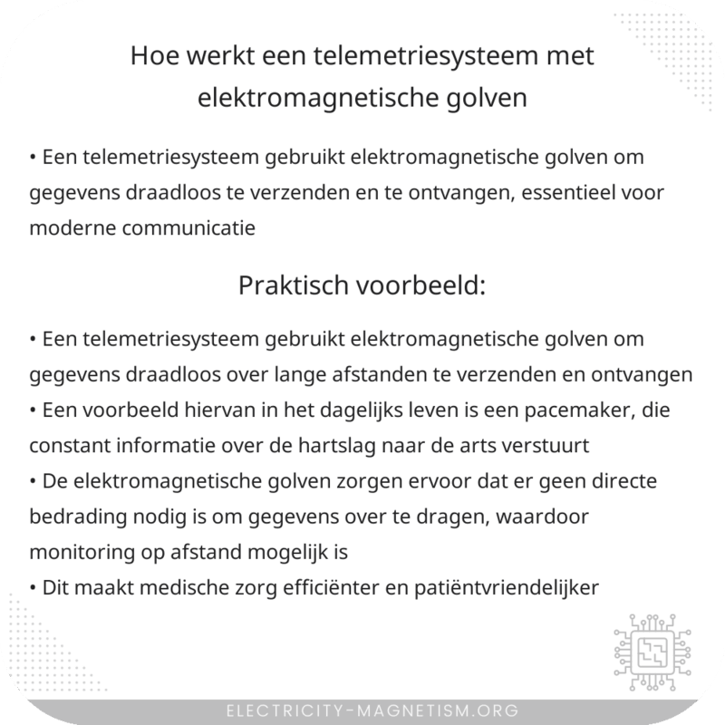 Hoe werkt een telemetriesysteem met elektromagnetische golven?