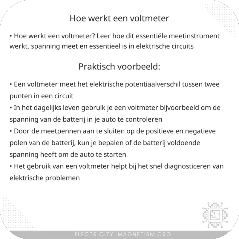 Hoe werkt een voltmeter?