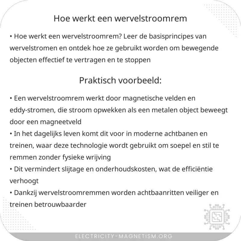 Hoe werkt een wervelstroomrem?