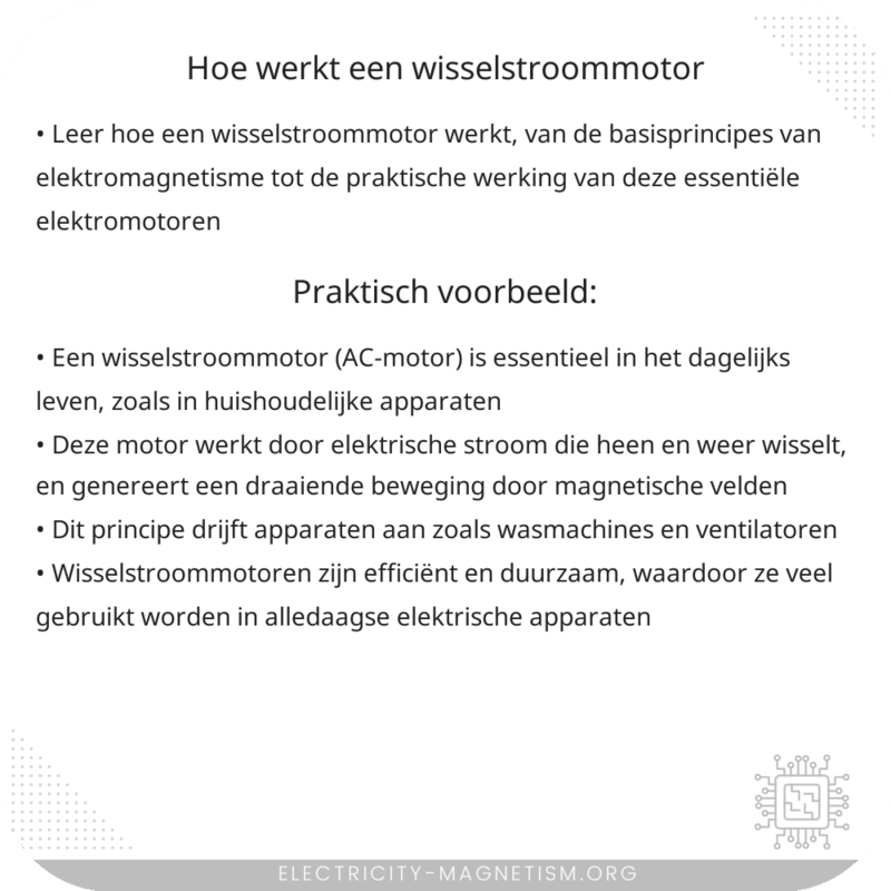 Hoe werkt een wisselstroommotor?