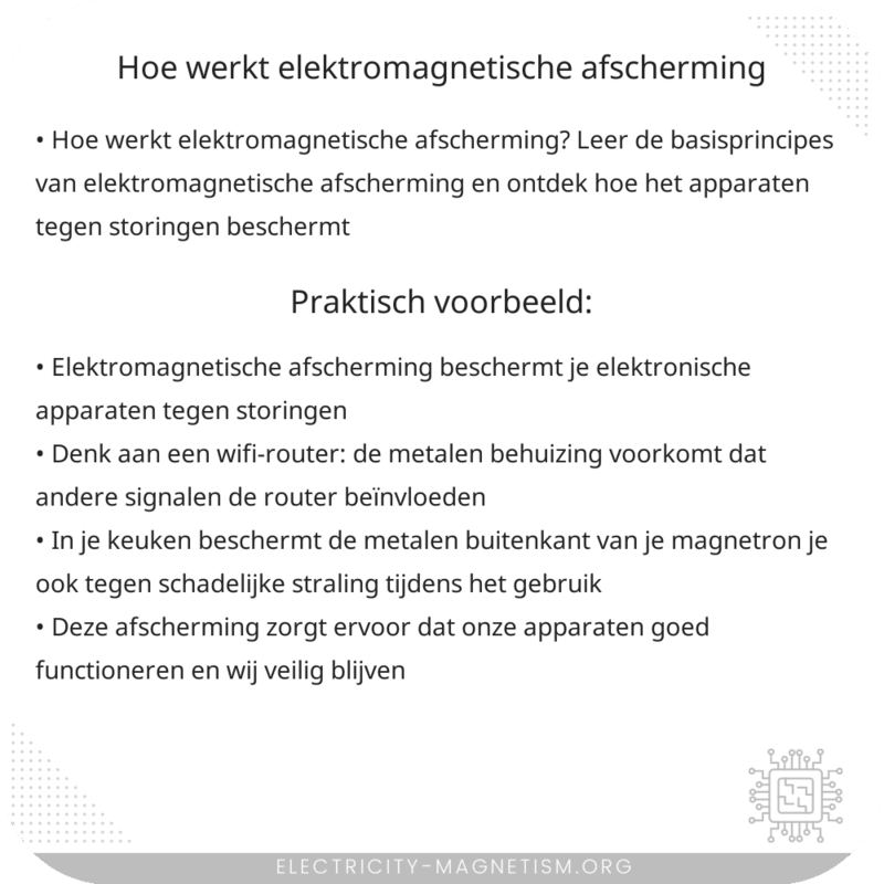Hoe werkt elektromagnetische afscherming?
