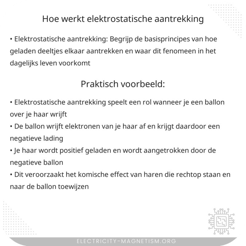 Hoe werkt elektrostatische aantrekking?
