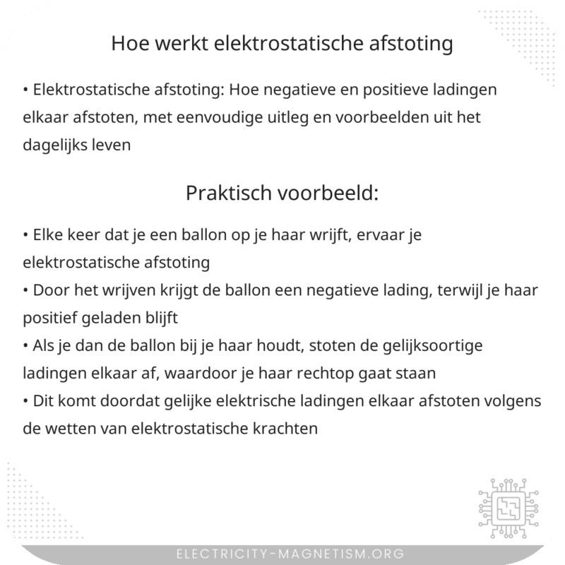 Hoe werkt elektrostatische afstoting?
