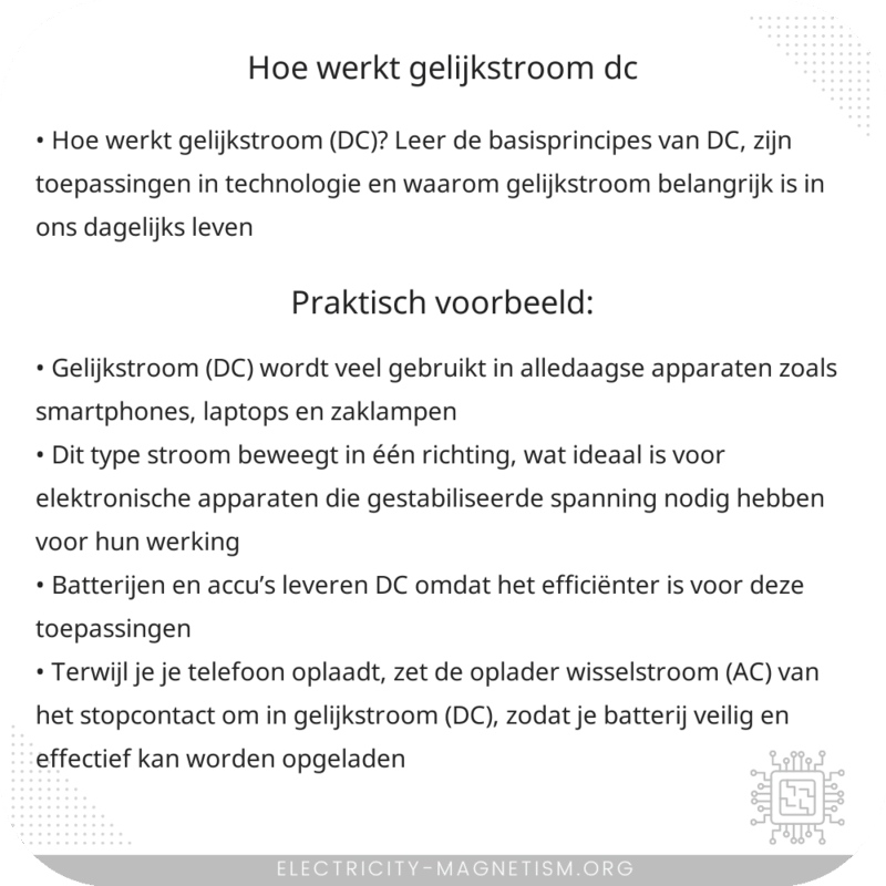 Hoe werkt gelijkstroom (DC)?