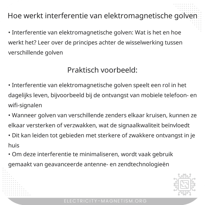 Hoe werkt interferentie van elektromagnetische golven?