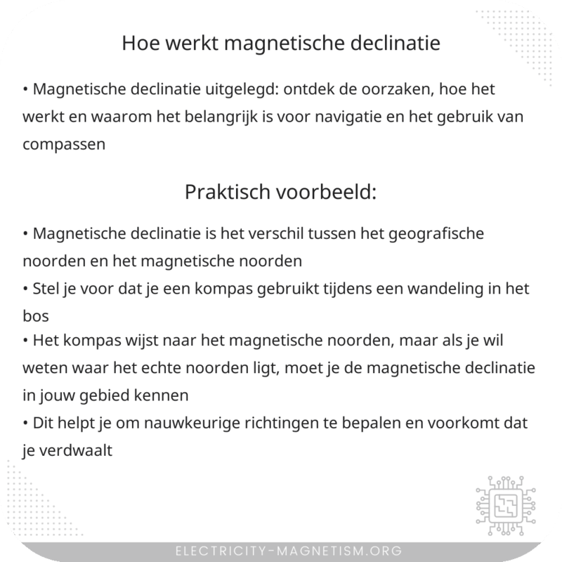 Hoe werkt magnetische declinatie?
