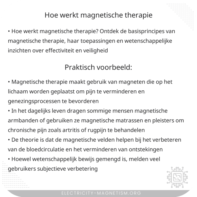 Hoe werkt magnetische therapie?