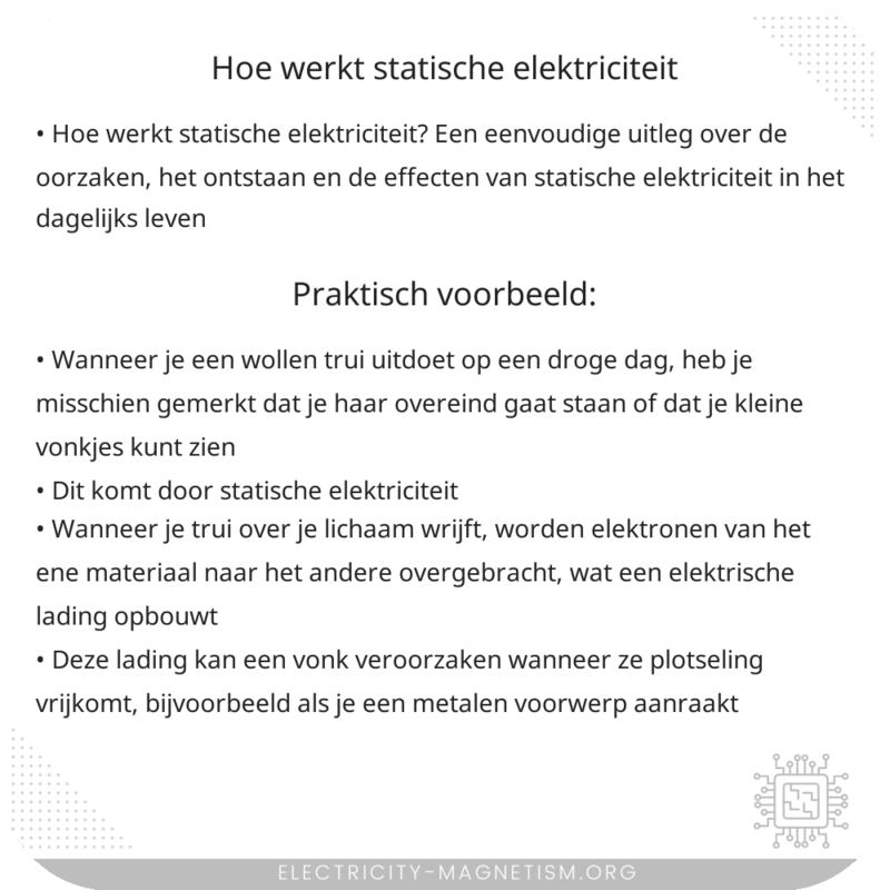 Hoe werkt statische elektriciteit?