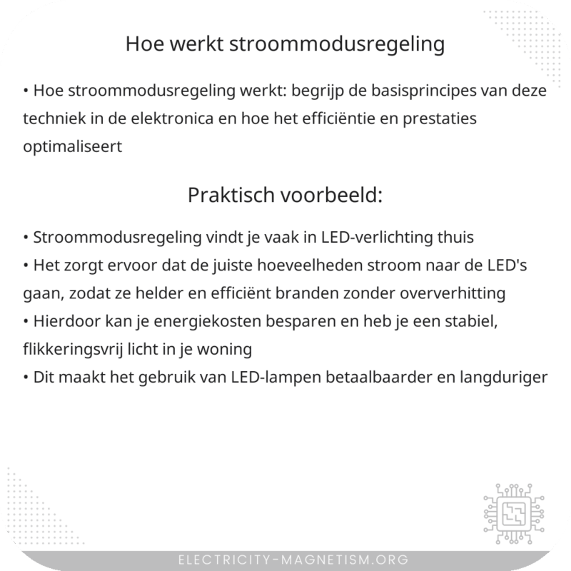 Hoe werkt stroommodusregeling?