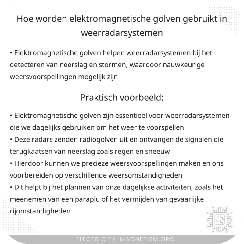Hoe worden elektromagnetische golven gebruikt in weerradarsystemen?