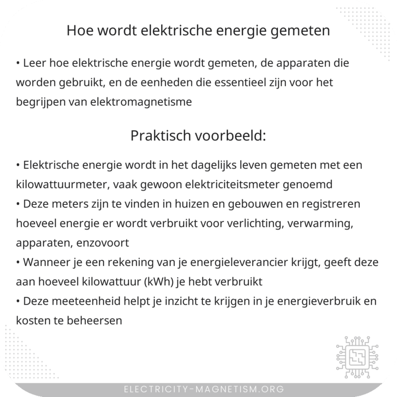 Hoe wordt elektrische energie gemeten?