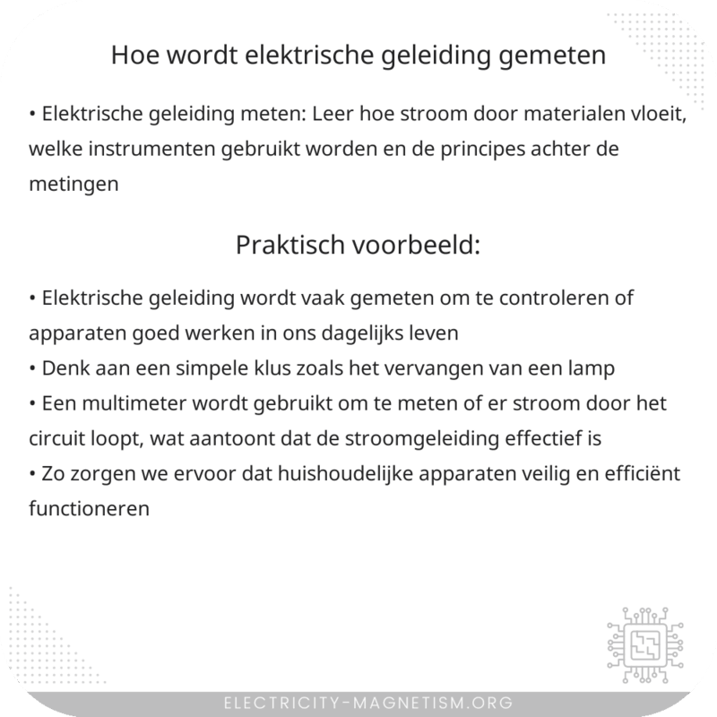 Hoe wordt elektrische geleiding gemeten?