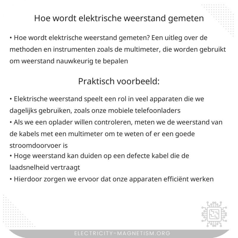 Hoe wordt elektrische weerstand gemeten?