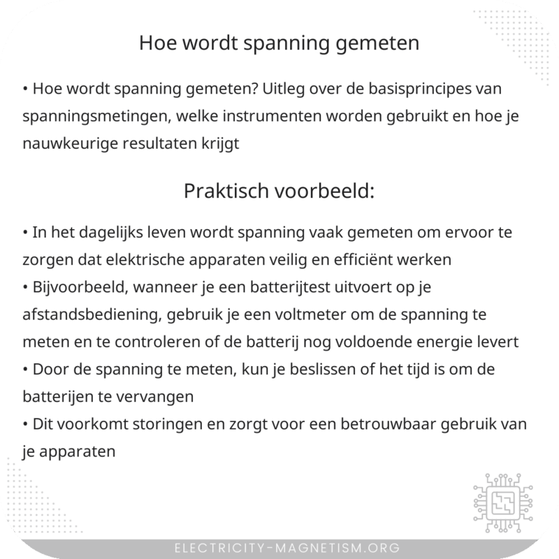 Hoe wordt spanning gemeten?