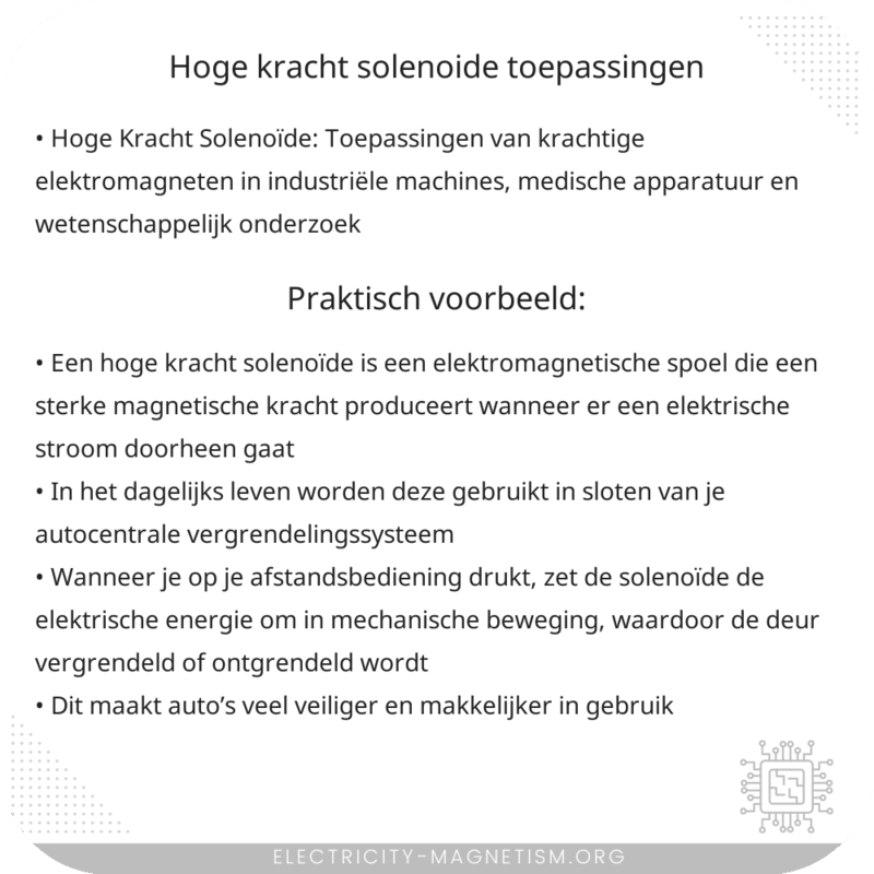 Hoge Kracht Solenoïde | Toepassingen
