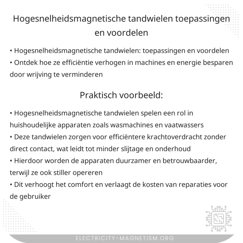 Hogesnelheidsmagnetische tandwielen | Toepassingen en voordelen