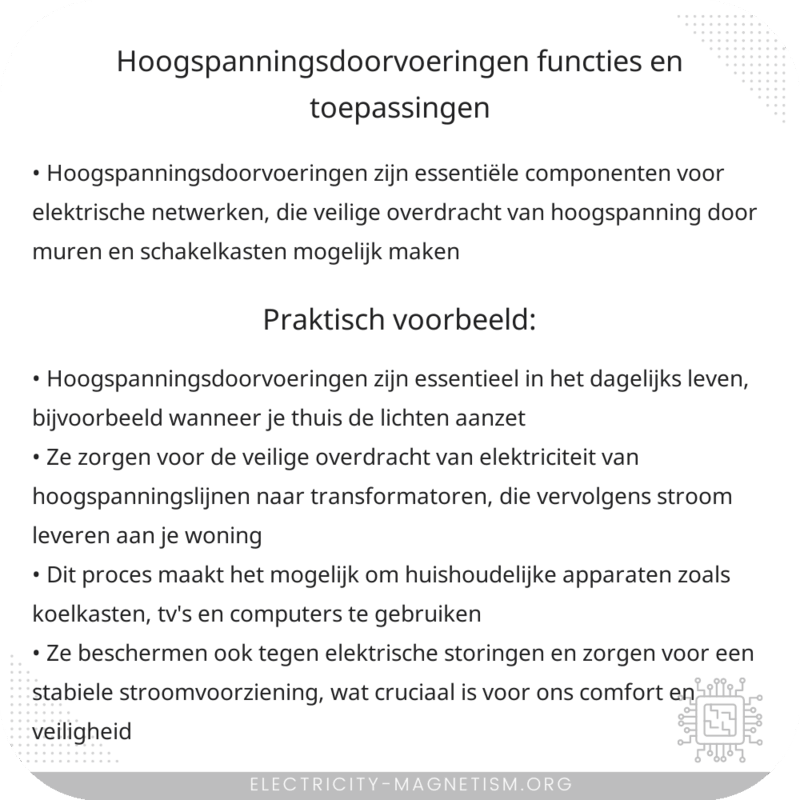 Hoogspanningsdoorvoeringen | Functies en Toepassingen