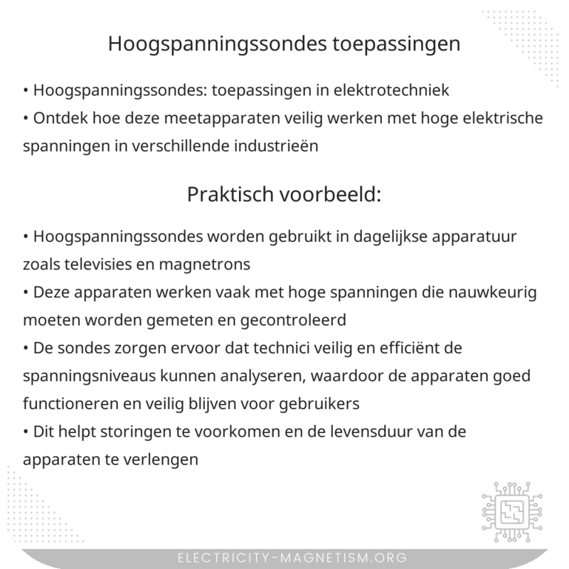 Hoogspanningssondes | Toepassingen