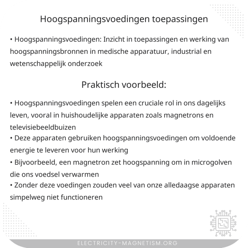 Hoogspanningsvoedingen | Toepassingen