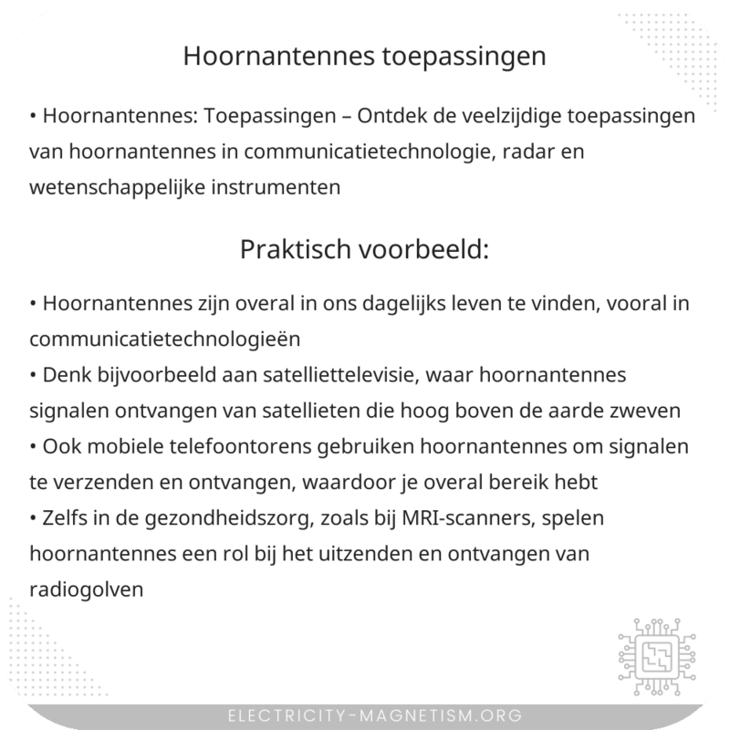Hoornantennes | Toepassingen